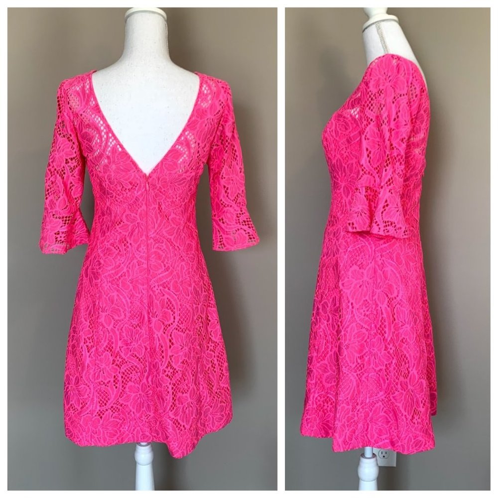 Lilly Pulitzer Hot Pink Allyson Lace Dress - Picture 7 of 9